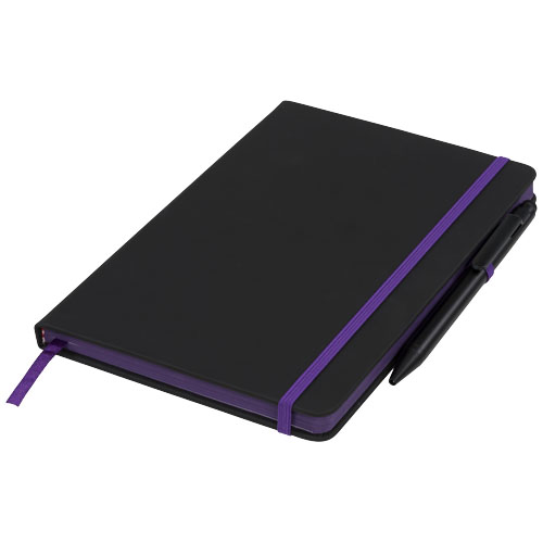 Noir Edge Medium Notebook - Black, Purple