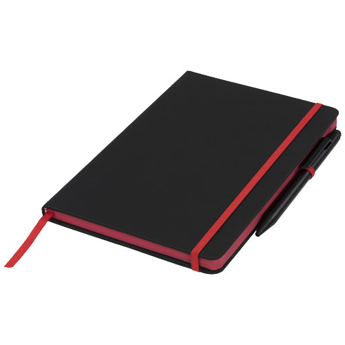 Noir Edge Medium Notebook - Black, Red