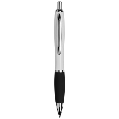Curvy Ballpoint Pen With Metal Barrel - White, Black