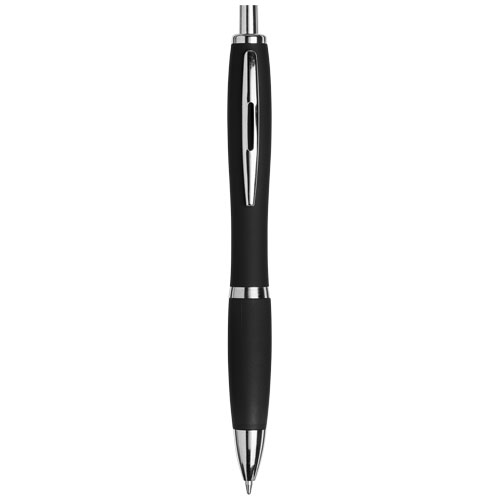 Curvy Ballpoint Pen With Soft Feel Barrel - Black