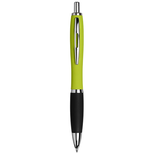 Curvy Ballpoint Pen With Soft Feel Barrel - Lime Green