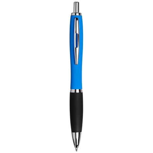 Curvy Ballpoint Pen With Soft Feel Barrel - Mid Blue