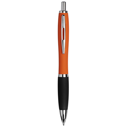 Curvy Ballpoint Pen With Soft Feel Barrel - Orange