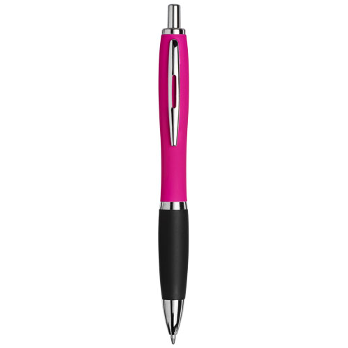 Curvy Ballpoint Pen With Soft Feel Barrel - Pink