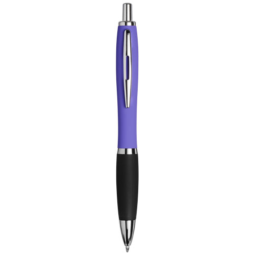 Curvy Ballpoint Pen With Soft Feel Barrel - Purple