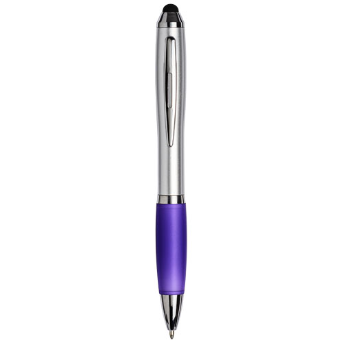 Curvy Stylus Ballpoint Pen - Silver, Purple