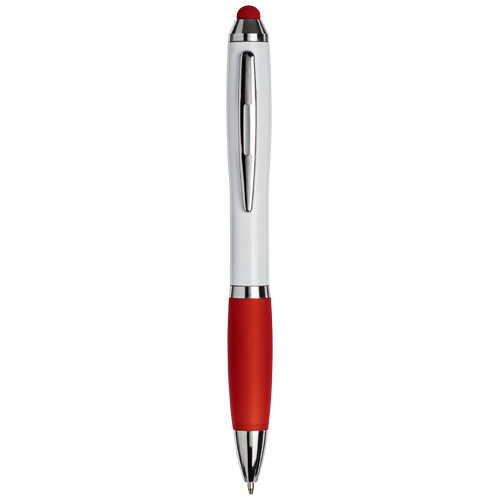 Curvy Stylus Ballpoint Pen - White, Red