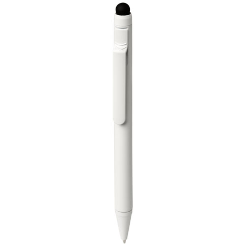 Stylus Ballpoint Pen With Push-Action Clip - White