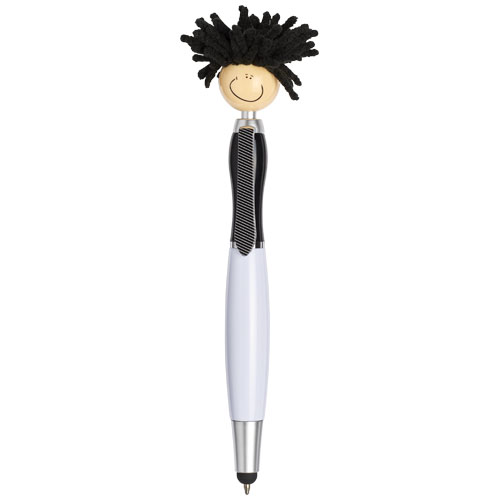Mop Head Stylus Ballpoint Pen - White, Black