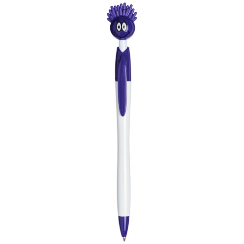 Smiley Ballpoint Pen With Face Shaped Clicker - Purple
