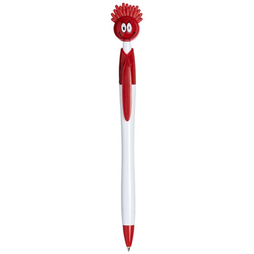 Smiley Ballpoint Pen With Face Shaped Clicker - Red