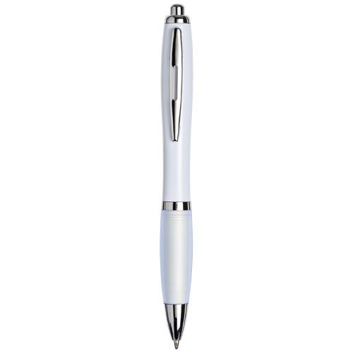 Curvy Ballpoint Pen With White Barrel - White