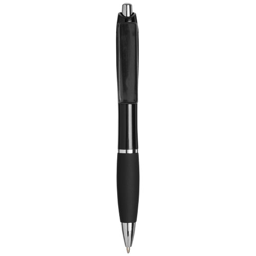 Curvy Ballpoint Pen With Domed Clip - Black