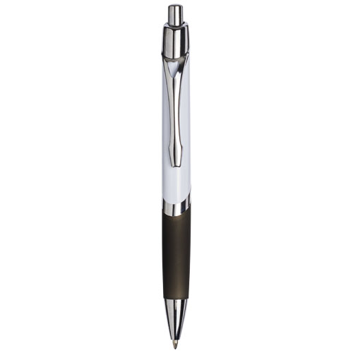 Ellipse Ballpoint Pen With White Barrel - White, Black