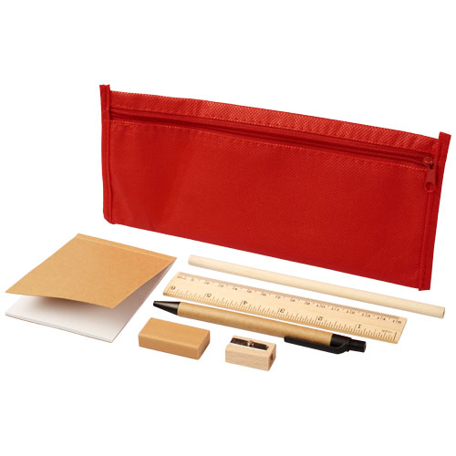 Enviro 7-Piece Eco Pencil Case Set - Red