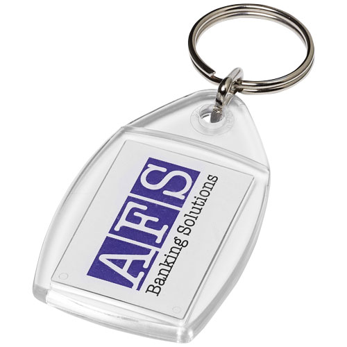 Rhombus P4 Keychain With Plastic Clip - Transparent Clear