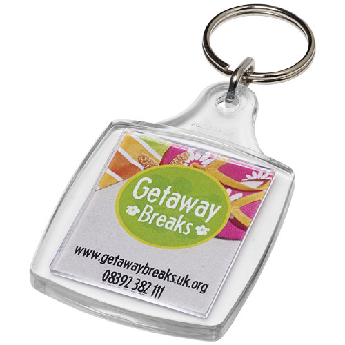 Leor A4 Keychain With Metal Clip - Transparent Clear