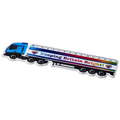 Loki 15 Cm Lorry-Shaped Plastic Ruler - White