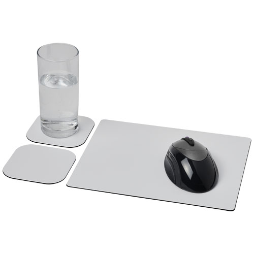 Brite-Mat® Mouse Mat And Coaster Set Combo 3 - Black