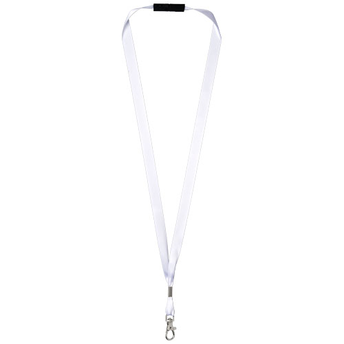 Oro Ribbon Lanyard With Break-Away Closure - White