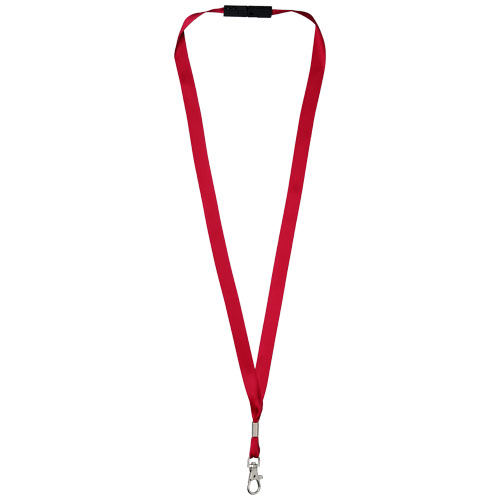 Oro Ribbon Lanyard With Break-Away Closure - Red