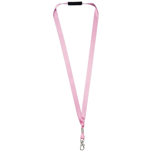 Oro Ribbon Lanyard With Break-Away Closure - Light Pink