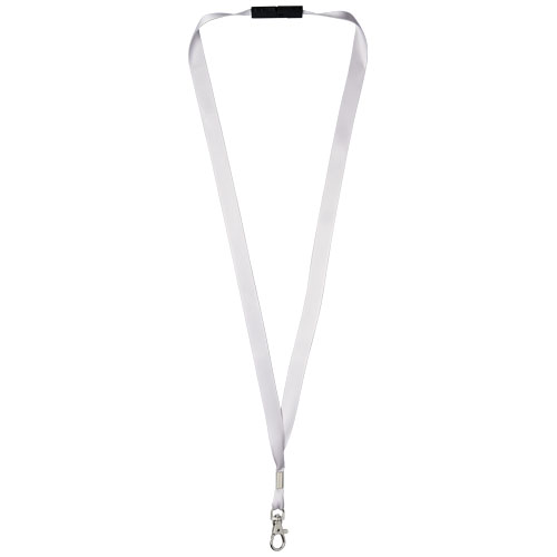 Oro Ribbon Lanyard With Break-Away Closure - Light Grey