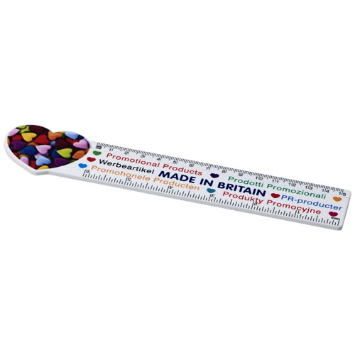 Loki 15 Cm Heart-Shaped Plastic Ruler - White