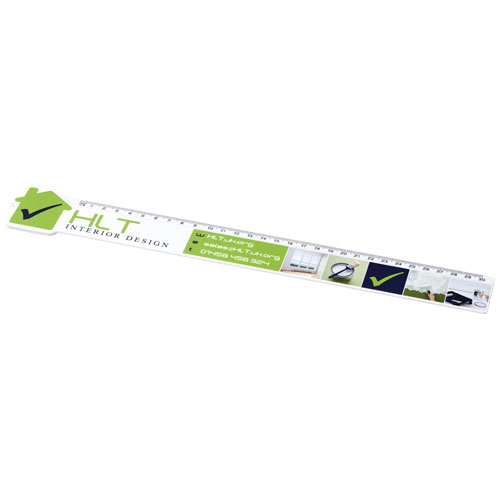 Loki 30 Cm House-Shaped Plastic Ruler - White