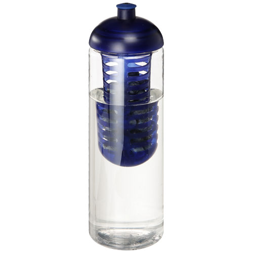 H2O Vibe 850 ml Dome Lid Bottle & Infuser - Transparent, Blue