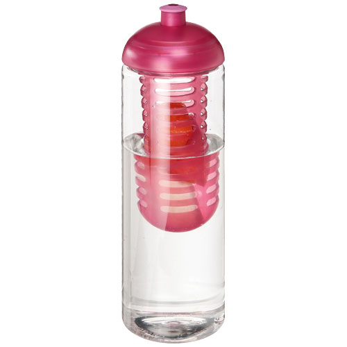 H2O Vibe 850 ml Dome Lid Bottle & Infuser - Transparent, Pink