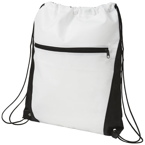 Contrast Non-Woven Drawstring Backpack - Black