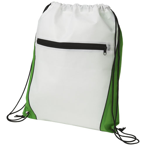 Contrast Non-Woven Drawstring Backpack - Green