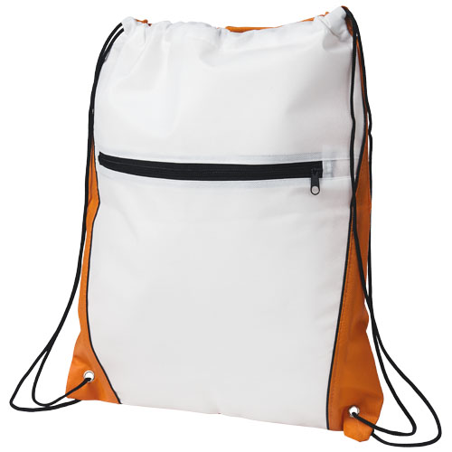 Contrast Non-Woven Drawstring Backpack - Orange