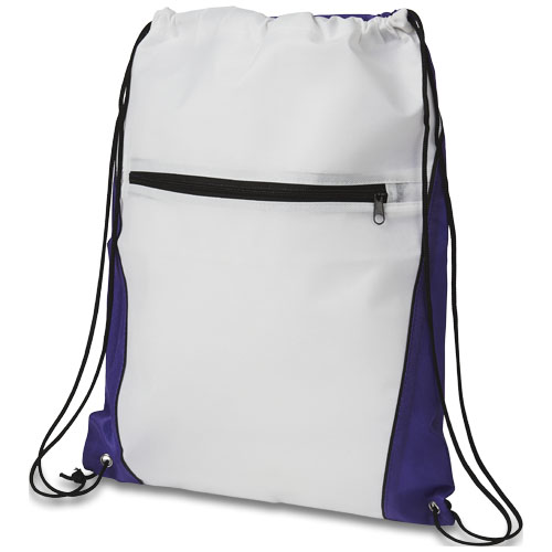 Contrast Non-Woven Drawstring Backpack - Purple