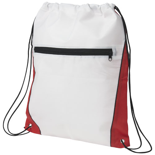 Contrast Non-Woven Drawstring Backpack - Red