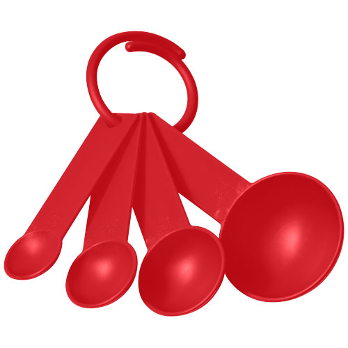 Ness Plastic Measuring Spoon Set With 4 Sizes - Red