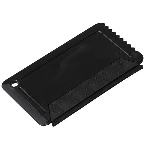 Freeze Credit Card Sized Ice Scraper With Rubber - Black