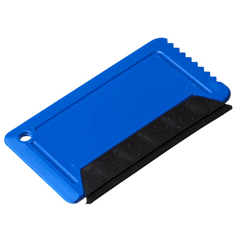 Freeze Credit Card Sized Ice Scraper With Rubber - Blue