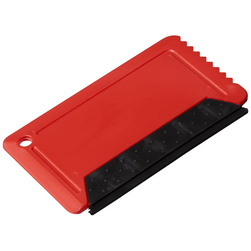 Freeze Credit Card Sized Ice Scraper With Rubber - Red