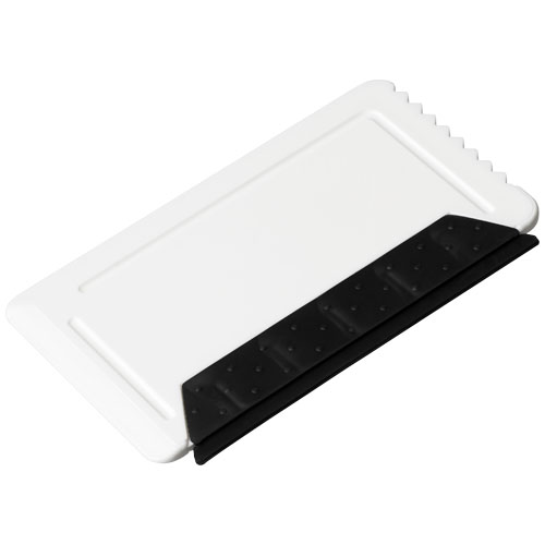 Freeze Credit Card Sized Ice Scraper With Rubber - White