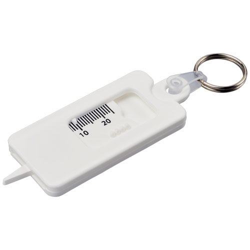 Kym Tyre Tread Check Keychain - White