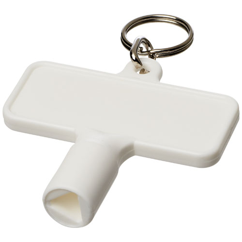 Maximilian Rectangular Utility Key Keychain  - White
