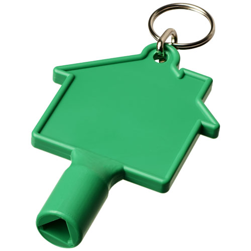 Maximilian House-Shaped Meterbox Key With Keychain - Green