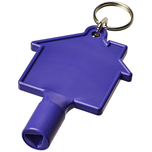 Maximilian House-Shaped Meterbox Key With Keychain - Purple