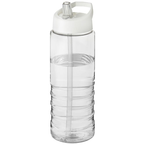 H2O Treble 750 ml Spout Lid Sport Bottle - Transparent, White