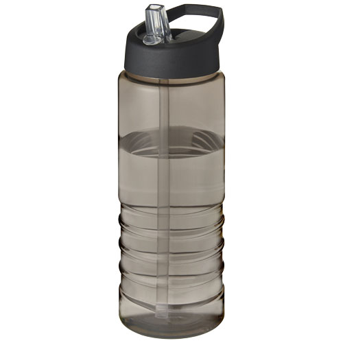 H2O Treble 750 ml Spout Lid Sport Bottle - Charcoal, Black