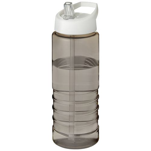 H2O Treble 750 ml Spout Lid Sport Bottle - Charcoal, White