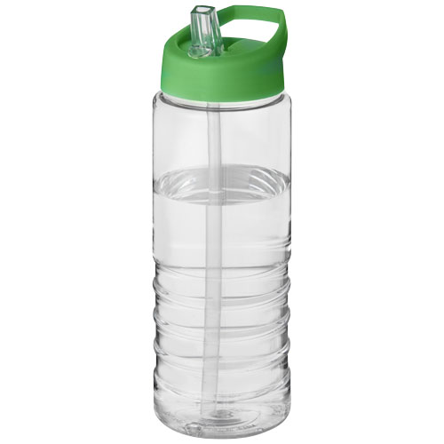 H2O Treble 750 ml Spout Lid Sport Bottle - Transparent, Green