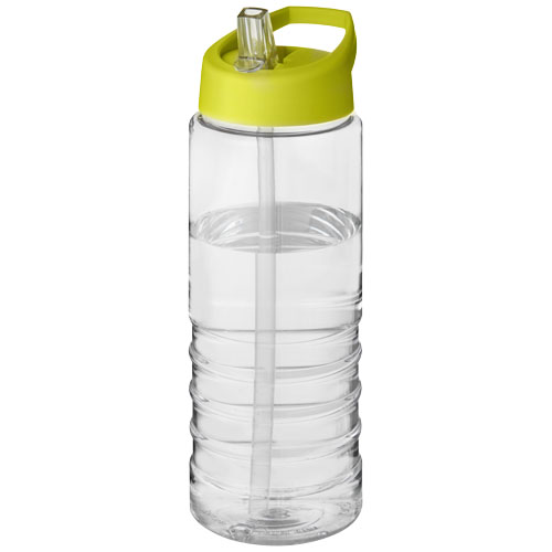 H2O Treble 750 ml Spout Lid Sport Bottle - Transparent, Lime